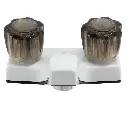 RV Bathroom Faucet | White with Smoked Handles