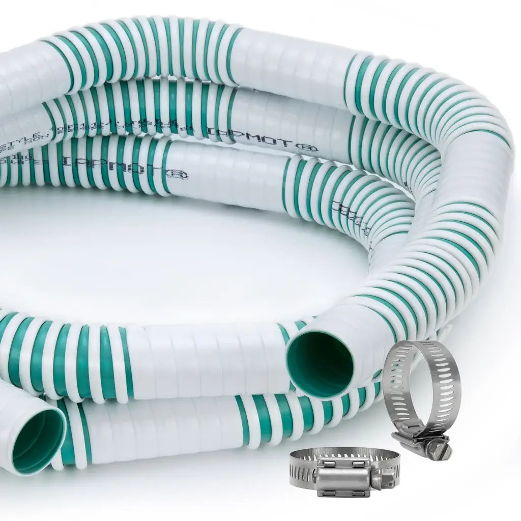 RV Fresh Water Fill Hose 1 ¼" Smooth Sections 10' | With 2 Hose Clamps