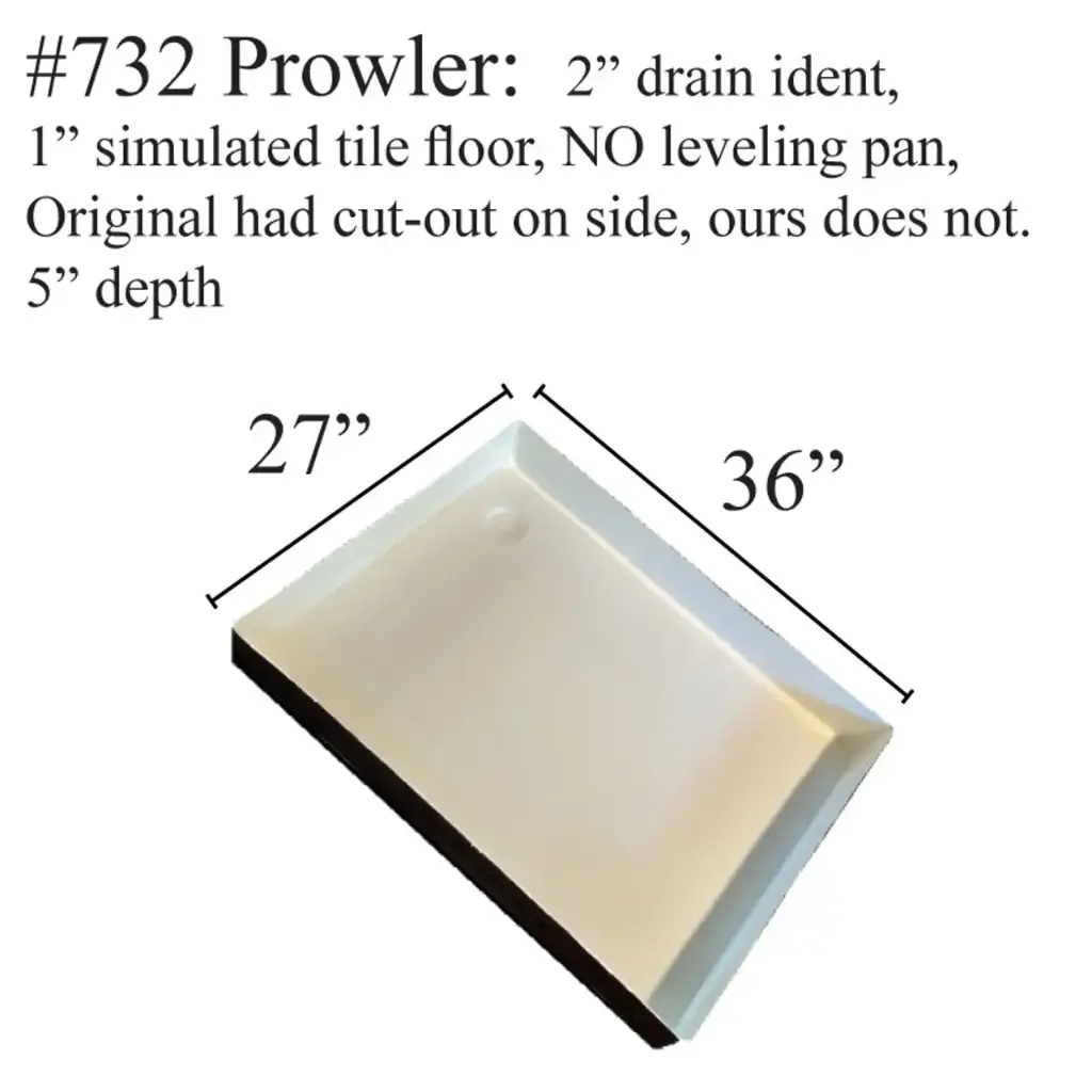 #732 Prowler RV fiberglass shower pan
