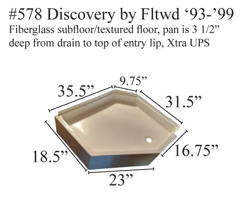 #578 Fleetwood RV fiberglass shower pan
