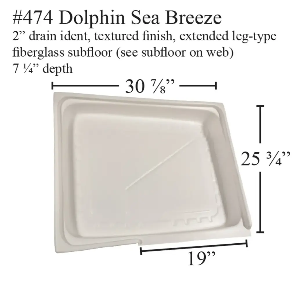 #474 Dolphin RV fiberglass shower pan