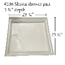 #236 Shasta RV fiberglass shower pan
