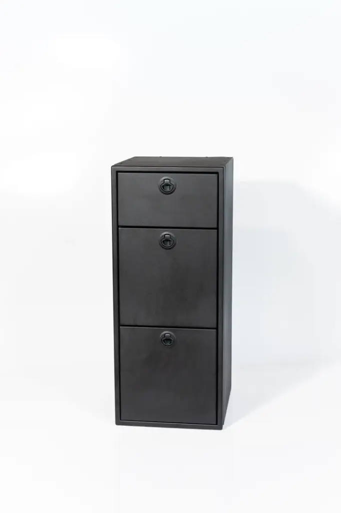 Armoire de base peu profonde à trois tiroirs de 15 po