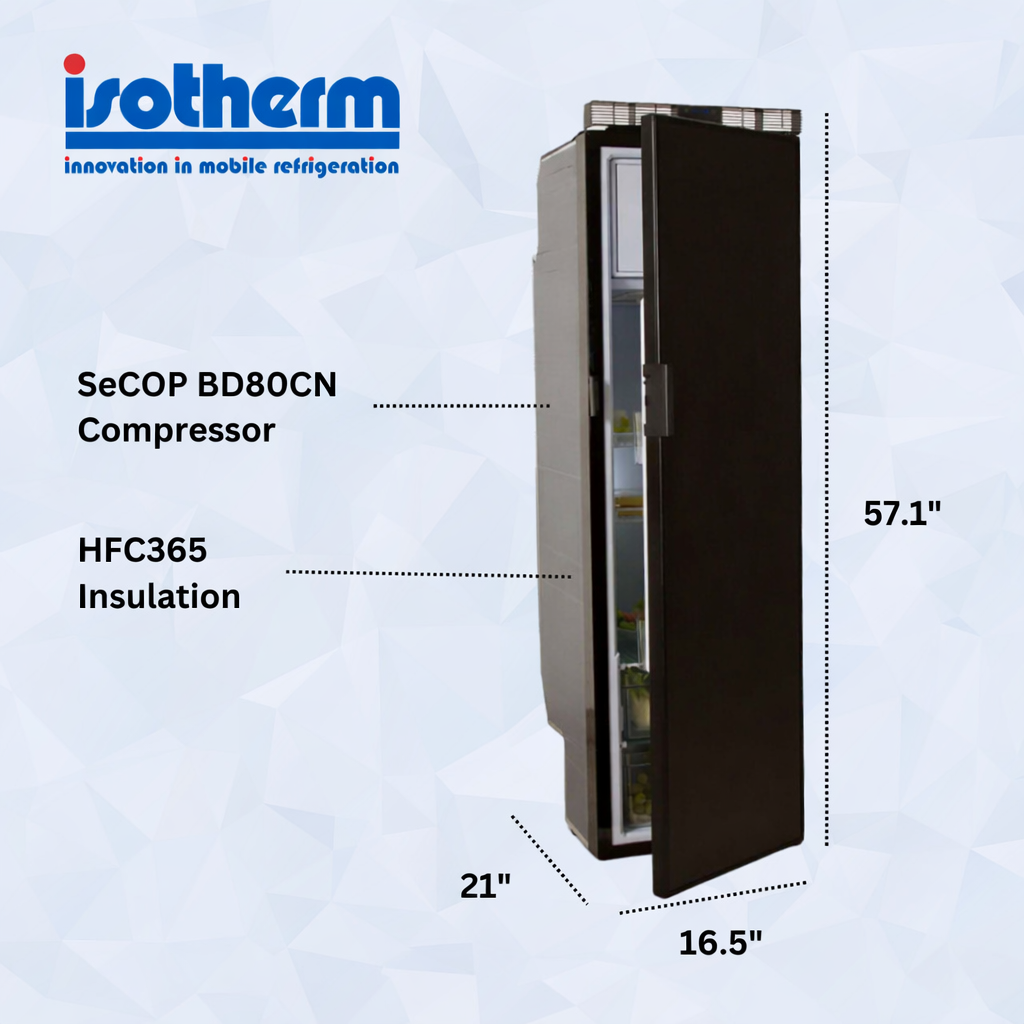 Réfrigérateur-congélateur Isotherm Freeline Slim 140 – 4,9 pieds cubes – Noir