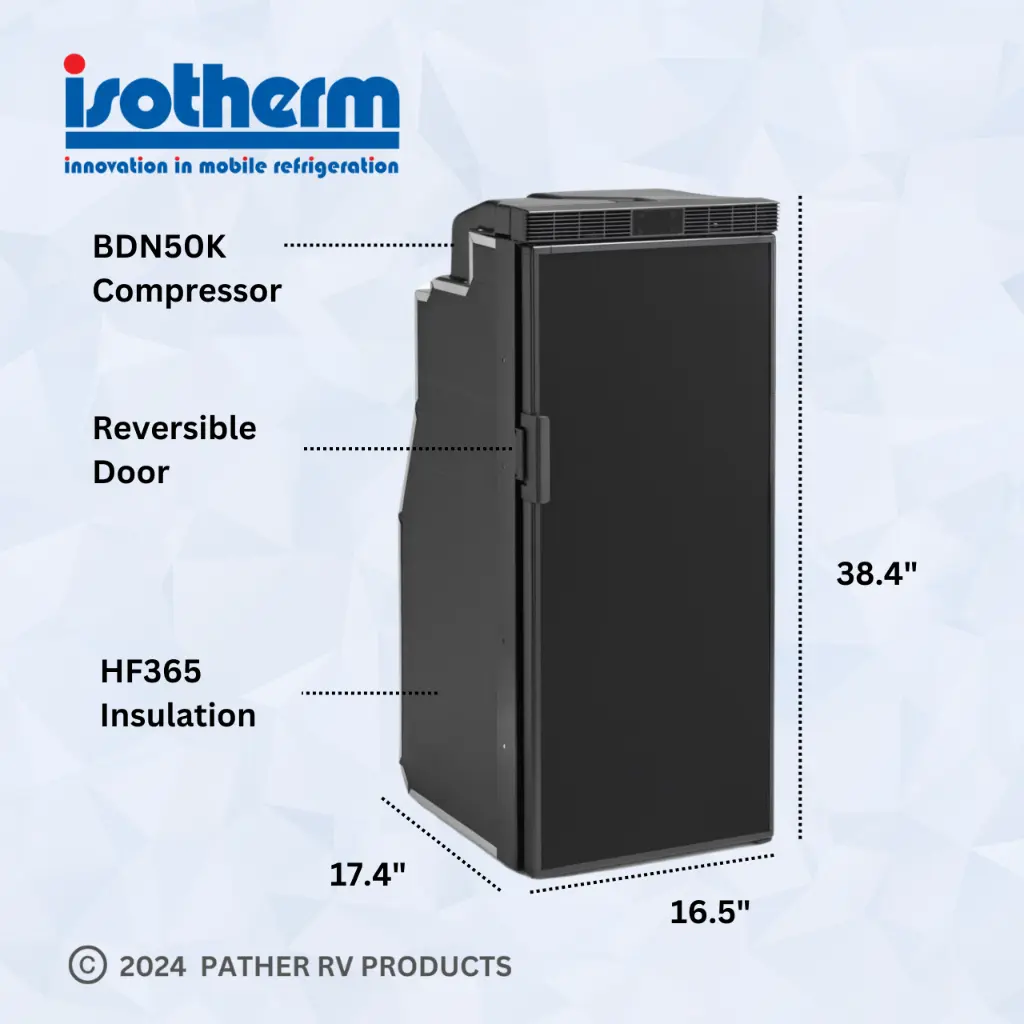 Réfrigérateur-congélateur Isotherm Freeline Slim 90 – 3,2 pieds cubes – Noir