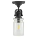 RV Ceiling Light | 12V LED Semi-Flush Matte Black Glass