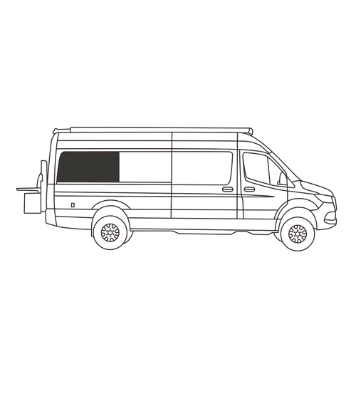 Couvre-fenêtres latérales (rangée 3) Sprinter 170WB | Côté passager