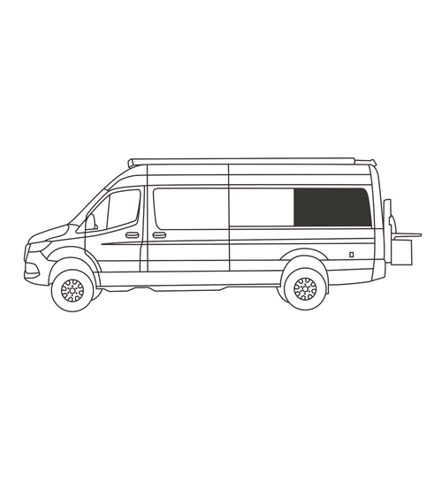 Insulated Window Cover – Sprinter 170WB, Third Row Driver Side