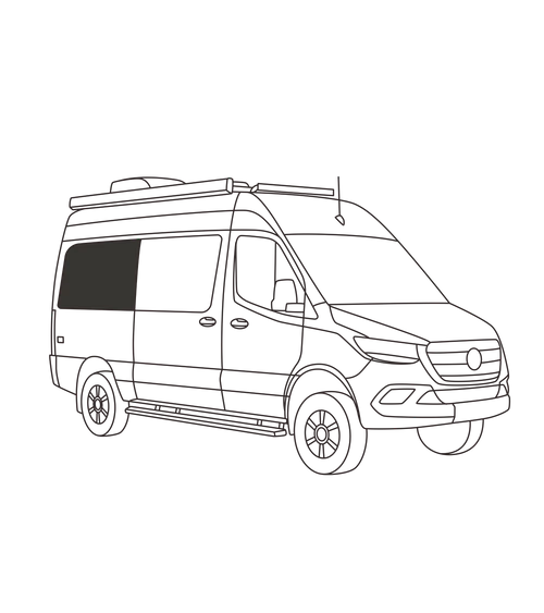 Insulated Window Cover – Sprinter 144WB, Second Row Passenger Side