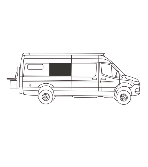 Insulated Window Cover – Sprinter 170WB, Second Row Passenger Side