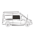Couvre-vitre isolant pour porte coulissante – Ford Transit 2015+ toit moyen/haut