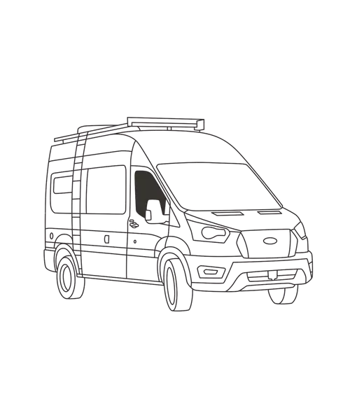 Front Door Insulated Window Covers – Ford Transit 2015–2019 (Medium/High Roof)