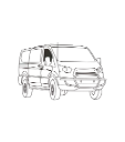 Couvre-vitres isolants pour portes avant – Ford Transit toit bas