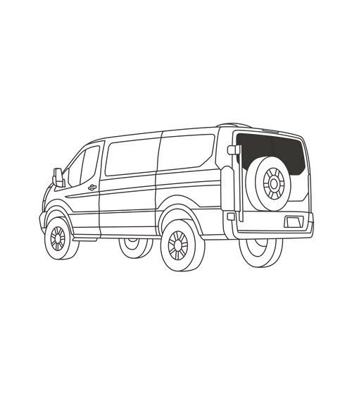 Rideaux isolants pour fenêtres des portes arrière – Ford Transit toit bas