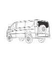 Rideaux isolants pour fenêtres des portes arrière – Ford Transit toit bas