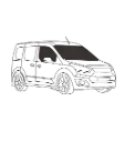 Rideaux isolants pour cabine avant – Ford Transit Connect 2014+