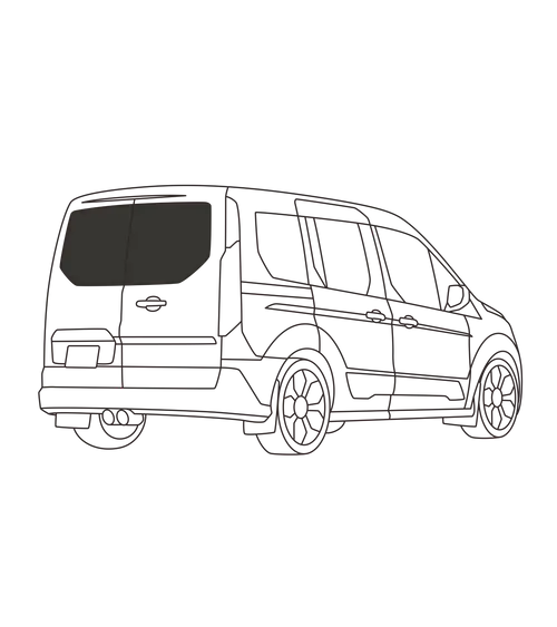 Ford Transit Connect 2014+ — Couvre-fenêtres isolants pour portes arrière
