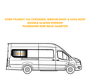 VWD Double-Sliding Van Window (T905366R) — Ford Transit 148 EXT (Passenger Side Rear Quarter)