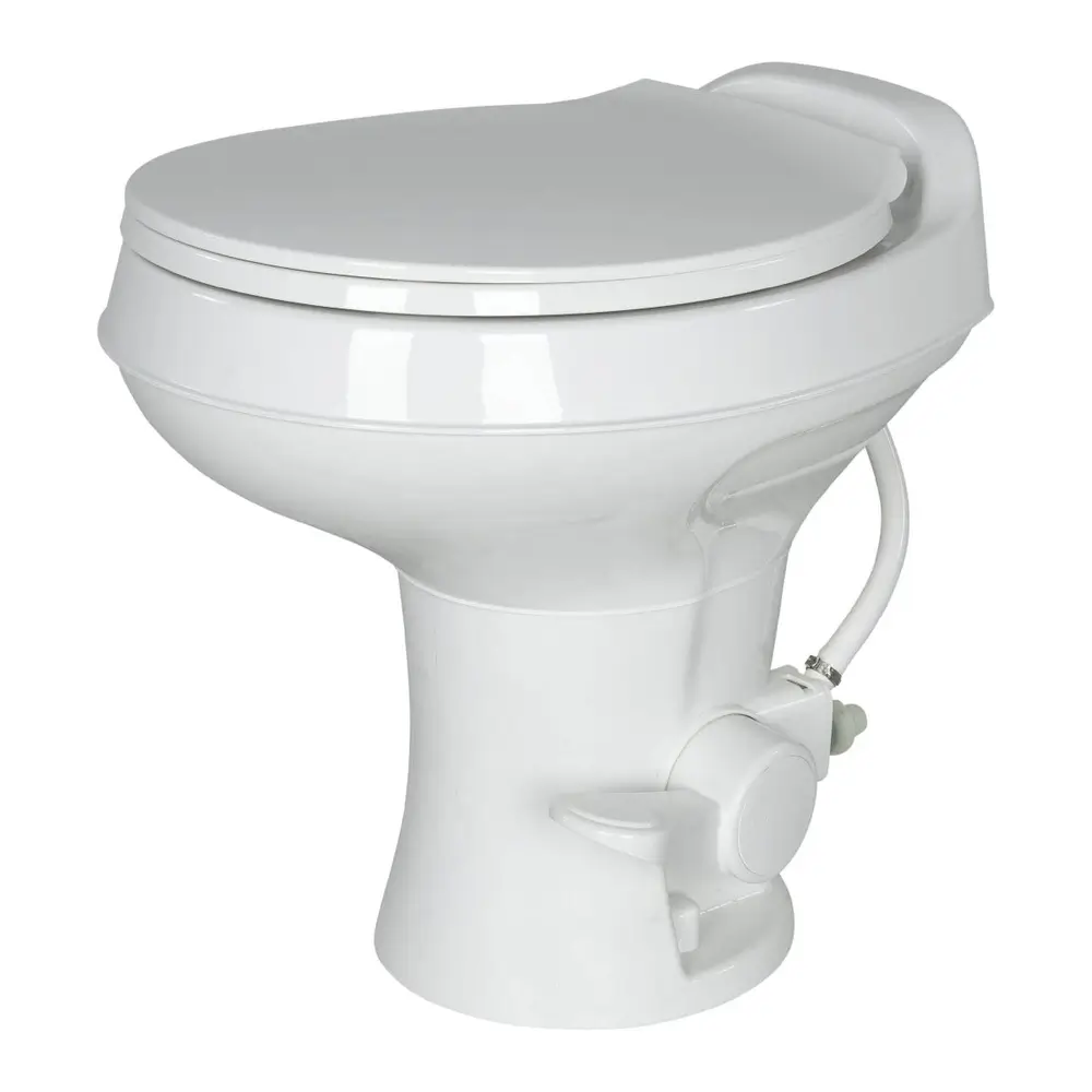 Flow Max™ RV Toilet - White Round Plastic Bowl