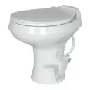 Flow Max™ RV Toilet - White Round Plastic Bowl