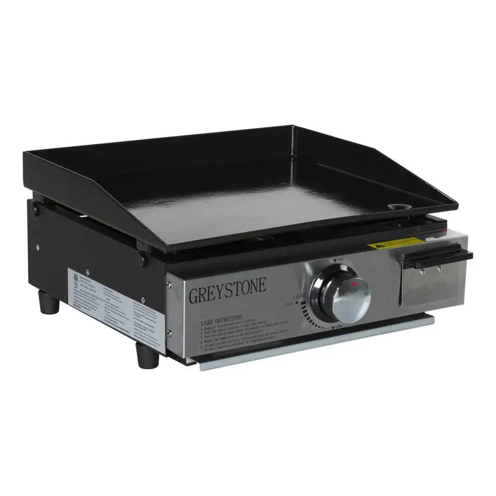 Greystone 17" Griddle/Grill Combo with Enamel Steel Cooking Plate & Grill Grate - 15,000 BTU
