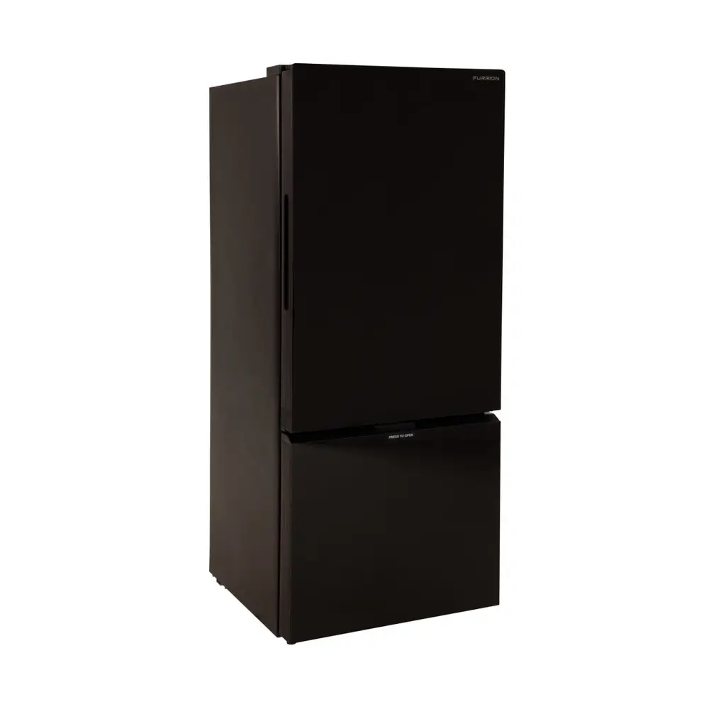 Furrion RV Refrigerator - 12V, 10.7 cu. ft., Dual Swing Doors, Bottom Drawer Freezer, Black Glass Finish