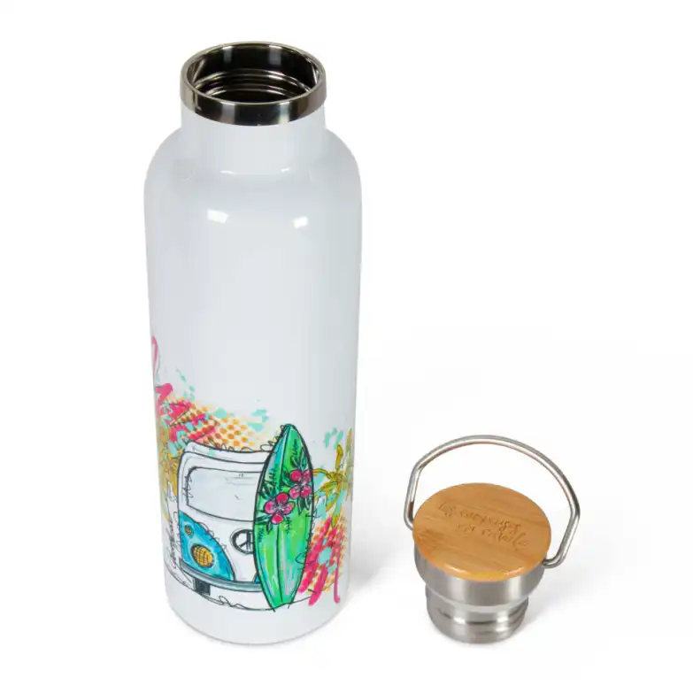 Insulated Stainless Steel Bottle with Bamboo Lid