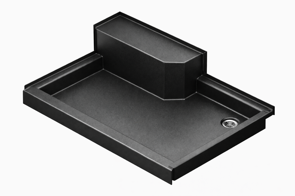 Aluminum Shower Pan – Driver Side Wheel Well (Powder Coated) - Ford Transit