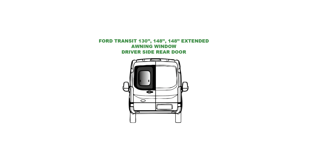 Fenêtre d'auvent - Porte cargo arrière côté conducteur - FORD TRANSIT - (TL215-AW)