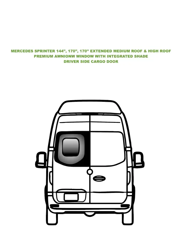 VWD Premium Awning Van Window ( SL119-AW) - Driver Side Rear