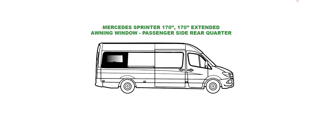Awning window - Passenger Side Rear Quarter - MERCEDES SPRINTER - (SR103-CA)