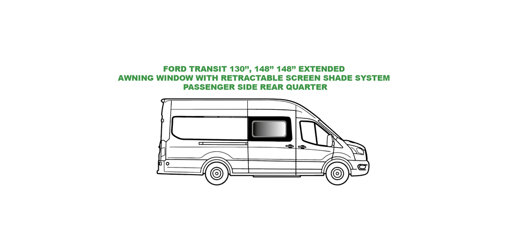 Fenêtre d'auvent avec store intégré - Porte coulissante côté passager - FORD TRANSIT - (TR201-AW)
