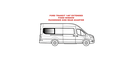 VWD Ford Transit Van Window Medium / High Roof 2015+ Passenger Side Rear Quarter 148" EXT WB - DTT18006