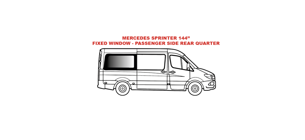 Fixed window - Passenger Side Rear Quarter - MERCEDES SPRINTER 144 - (SR104-F)