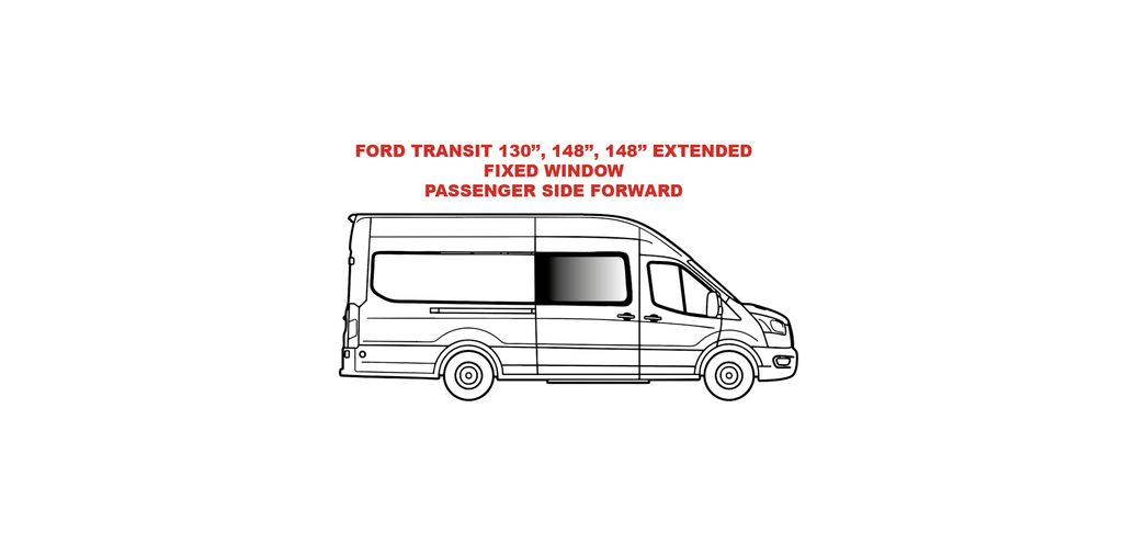 Fenêtre fixe - Porte coulissante côté passager - FORD TRANSIT - (TR201-F)