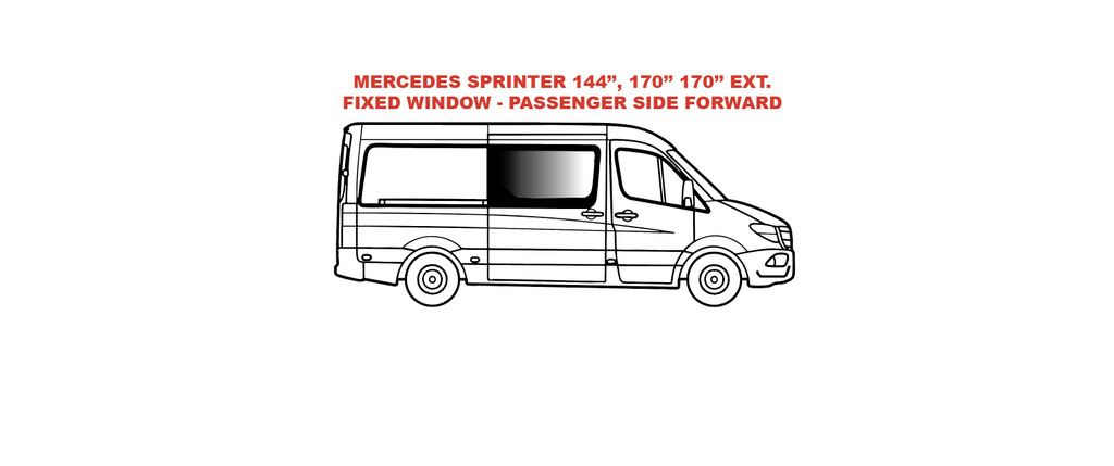 VWD Série Solide – Fenêtre Fixe en Verre (SR101-F) – Porte Coulissante Côté Passager pour Sprinter