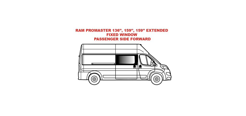 Fixed window - Passenger Side Sliding Door - RAM PROMASTER - (RR301-F)