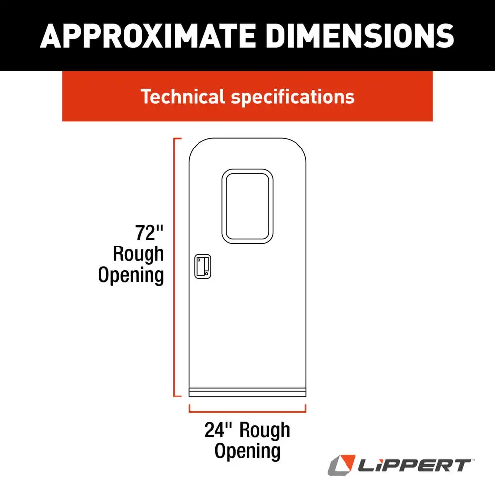 Right Hinge RV Radius Entry Door with Screen Door - Polar White 