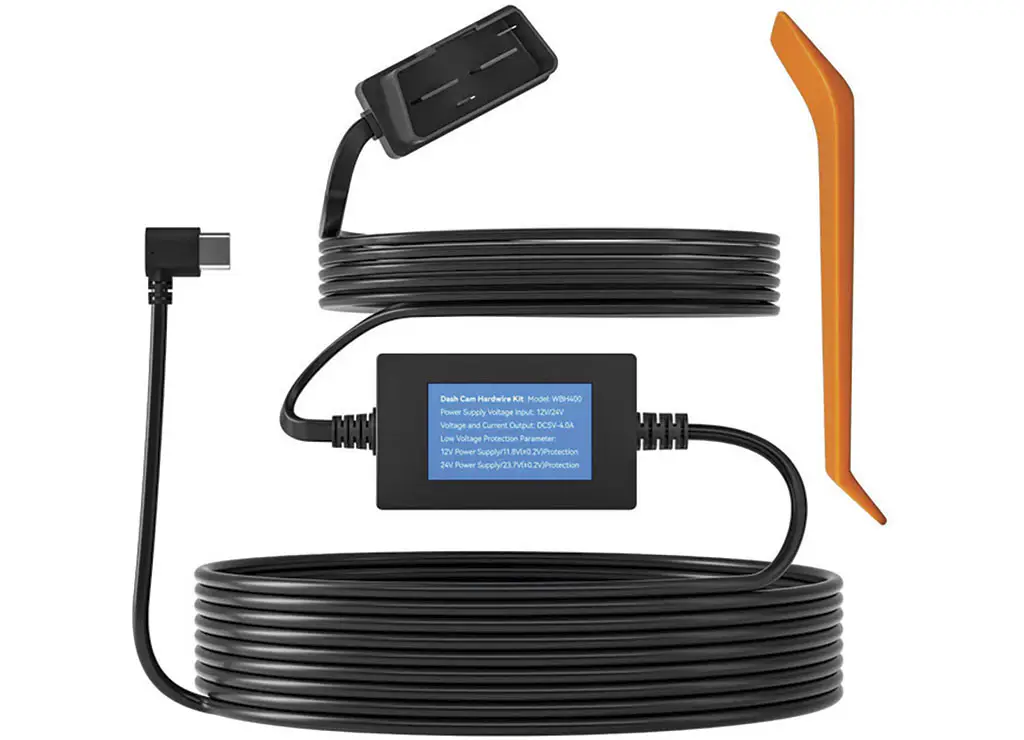 WOLFBOX – Câblage d’alimentation USB-C pour caméra de tableau de bord, adaptateur 4A