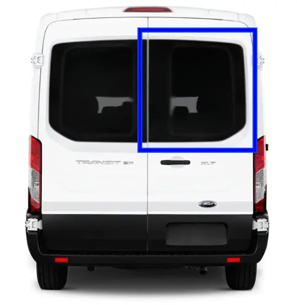 VWD Ford Transit Van Window Medium / High Roof 2015+ Passenger Side Rear Cargo Door - DTT18016