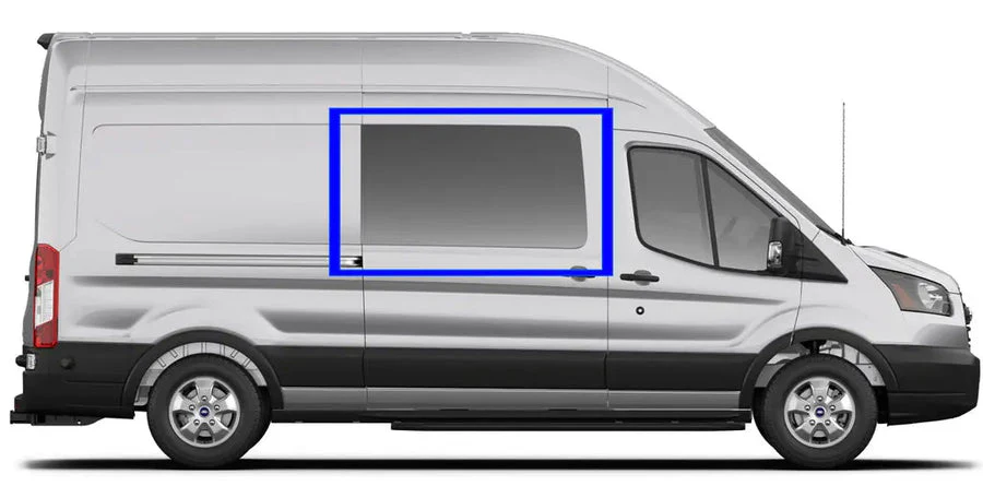 VWD Ford Transit Van Window Medium / High Roof 2015+ Passenger Side Sliding Door