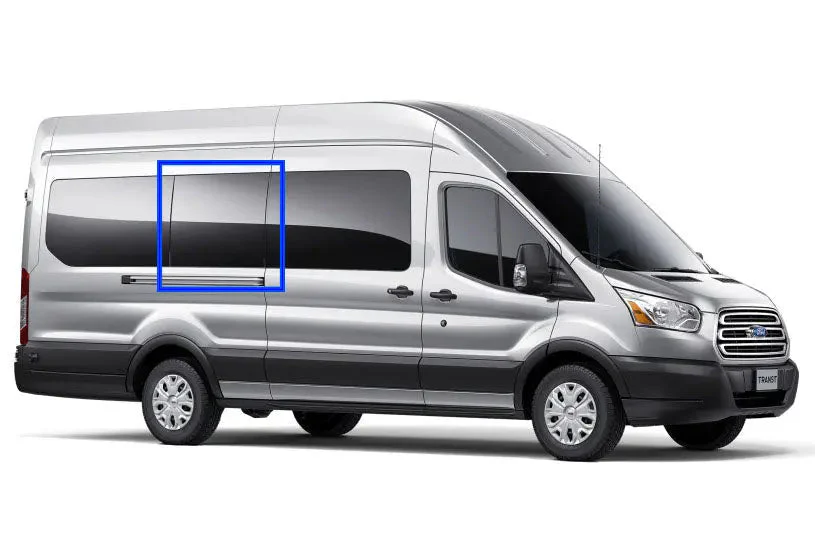 VWD Ford Transit Van Window Medium / High Roof 2015+ Passenger Side Middle (148"/148" EXT WB) - DTT18005