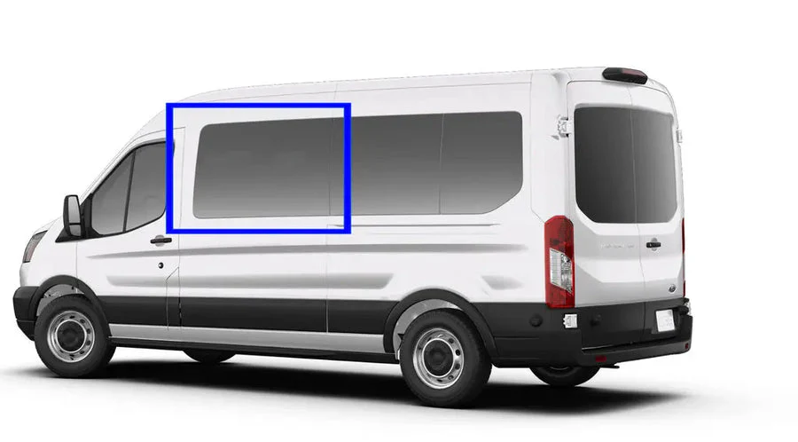 VWD Ford Transit Van Window Medium / High Roof 2015+ Driver Side Forward