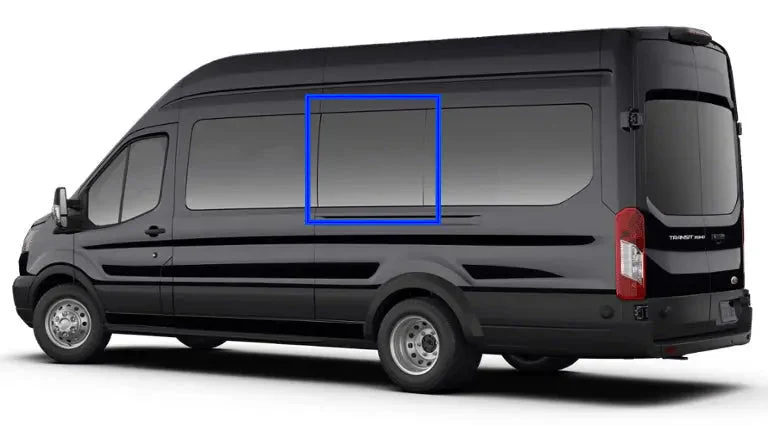 VWD Ford Transit Van Window Medium / High Roof 2015+ Driver Side Middle (148"/148" EXT WB) - DTT18002