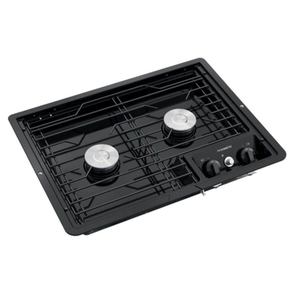 DOMETIC D21-BPW - RV 2-BURNER PROPANE COOKTOP - BLACK