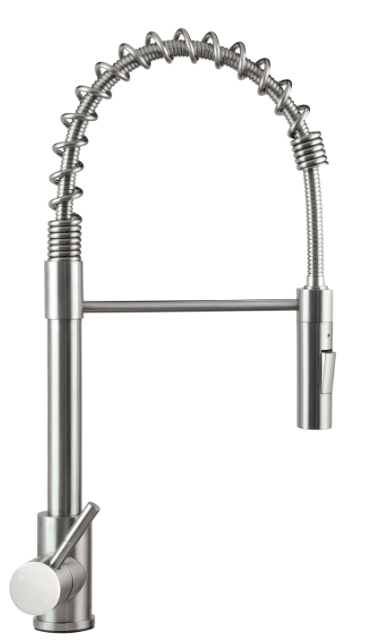 Coiled Pull-Down Faucet - Stainless Steel