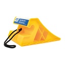 CAMCO 44475 SUPER WHEEL CHOCK WITH ROPE - YELLOW BILINGUAL