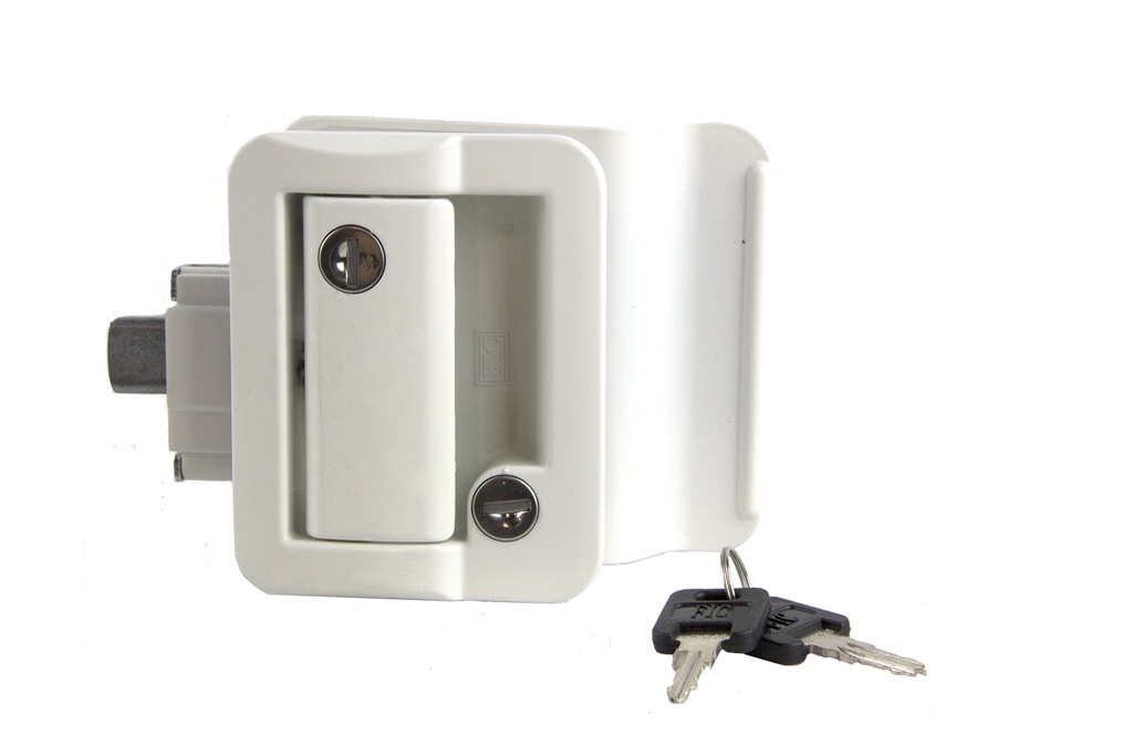 Global Entry Door Latch for Travel Trailers - White