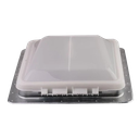 RV Roof Vent 12V Powered Lift - White Lid, Polar White Screen