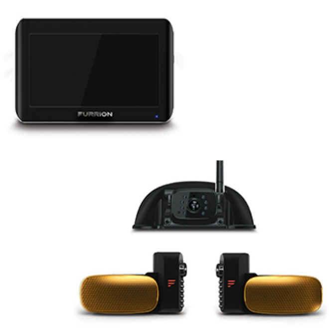 7" Monitor with 3 cameras - sharkfin rear and 2 side markers